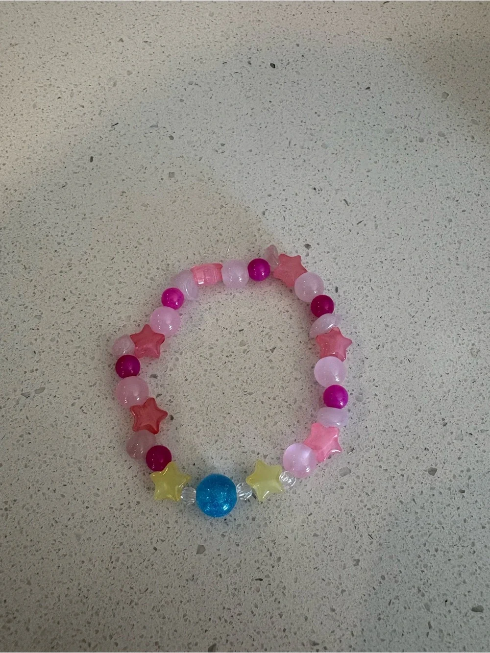 Pinkie Pie MLP themed beaded stretch bracelet